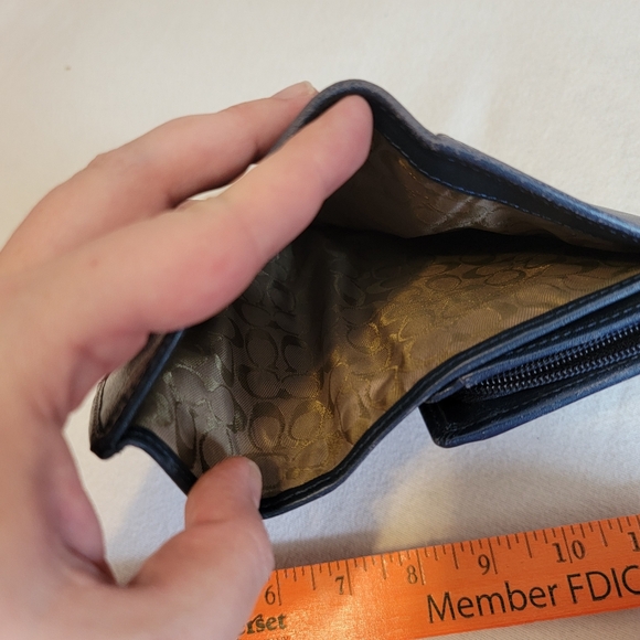 Navy Coach Bi-fold Women's Wallet - Picture 4 of 4